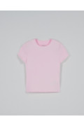 Camiseta unicolor infaltables cuello redondo con fit ceñido
