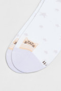 Medias tobilleras cremas claras con estrellas y gatitos
