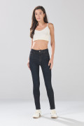 Jean súper skinny infaltables azul con tiro súper alto
