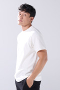 Camiseta en algodón holgada unicolor con manga corta

