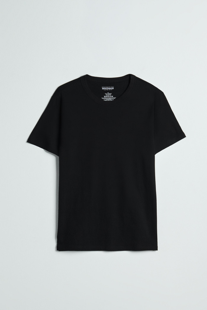 Camiseta infaltables manga corta en algodón unicolor
