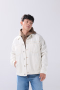 Chaqueta de jean kaki oversize Poetry con texturas y bolsillos
