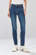 Jean azul oscuro push up infaltables con realce posterior
