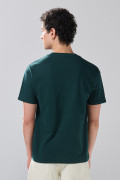Camiseta en algodón manga corta verde con arte de Snoopy
