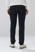 Jean skinny infaltables tiro bajo azul intenso con costuras
