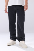 Jean baggy infaltables bota ancha gris intenso con tiro medio
