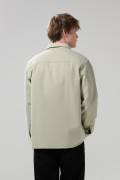 Sobrecamisa unicolor manga larga con doble bolsillo