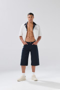 Camisa crema de Poetry con texto y cuello resort en contraste
