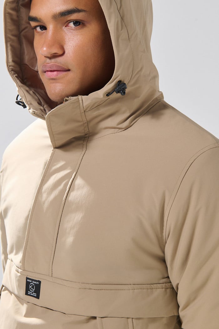 Chaqueta acolchada unicolor de Poetry con capota y bolsillos 
