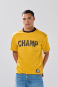 Camiseta en algodón cuello redondo amarilla con arte college
