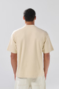 Camiseta oversize cuello redondo unicolor con arte de Poetry
