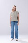 Jean 90´S azul infaltables tiro alto con ligeros desgastes
