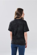 Camiseta de Kuromi negra tie dye con manga corta
