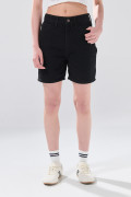 Short de jean negro con súper tiro alto y 5 bolsillos
