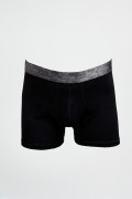 Bóxer brief-medio negro en algodón con diseños en cintura
