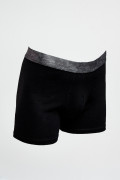 Bóxer brief-medio negro en algodón con diseños en cintura
