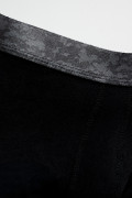 Bóxer brief-medio negro en algodón con diseños en cintura
