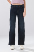 Jean tiro bajo straight leg azul infaltables con 5 bolsillos
