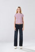 Jean tiro bajo straight leg azul infaltables con 5 bolsillos
