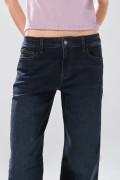 Jean tiro bajo straight leg azul infaltables con 5 bolsillos
