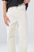 Jean loose crema de Poetry con tiro bajo y bota ancha