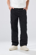 Jean gris intenso cargo de Poetry bota ancha con tiro medio
