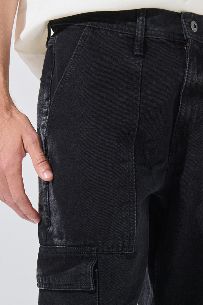Jean gris intenso cargo de Poetry bota ancha con tiro medio
