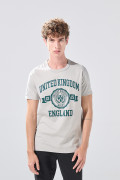 Camiseta en algodón college gris medio con manga corta
