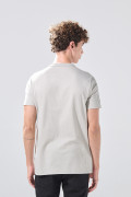 Camiseta en algodón college gris medio con manga corta
