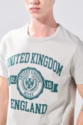 Camiseta en algodón college gris medio con manga corta
