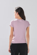 Camiseta en rib infaltables unicolor con cuello redondo
