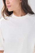 Camiseta cuello redondo oversize unicolor con aberturas

