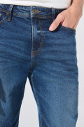 Bermuda infaltables slim de jean azul oscura con tiro bajo
