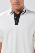 Camiseta de Boho Club crema polo con pechera en contraste

