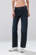 Jean bota recta straight leg azul infaltables con tiro bajo
