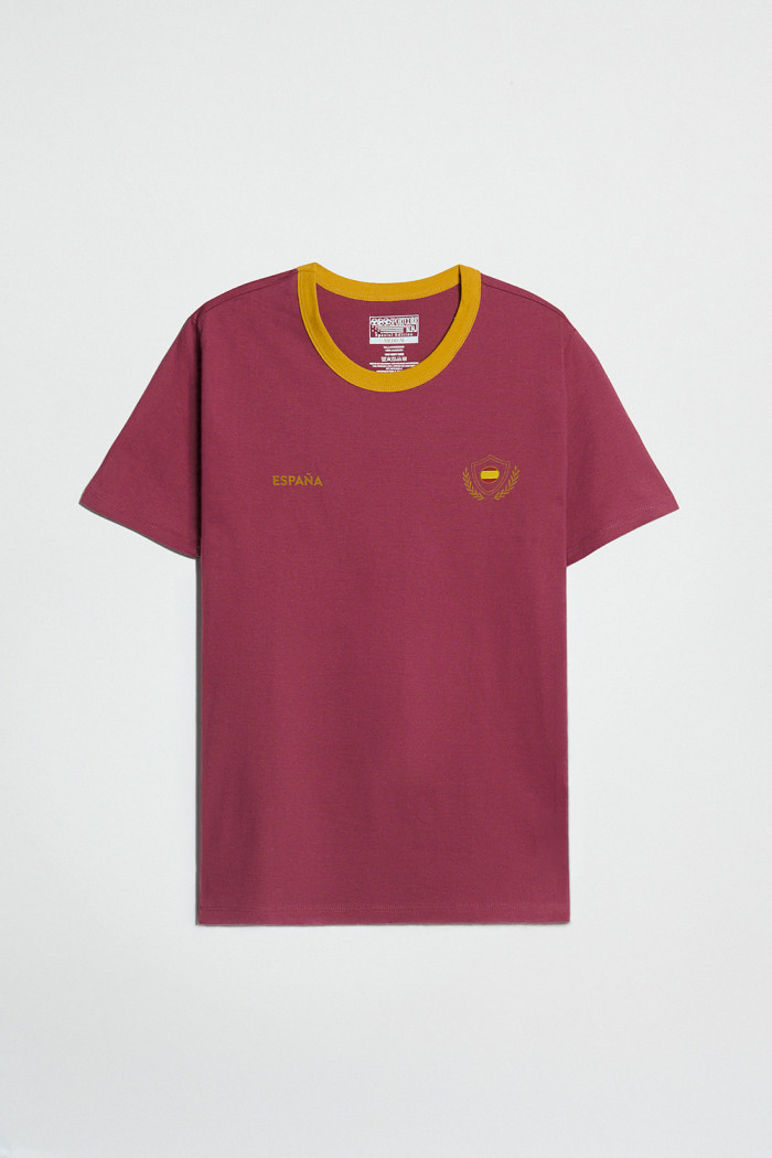 Camiseta rosada college de Fan Edition con cuello redondo