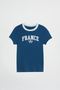Camiseta college de Fan Edition azul medio con cuello redondo