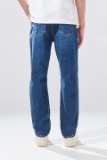 Jean straight leg bota recta infaltables azul con tiro bajo
