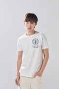 Camiseta oversize en tela pesada unicolor manga corta
