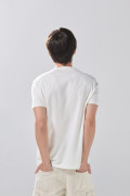 Camiseta oversize en tela pesada unicolor manga corta
