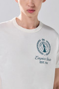 Camiseta oversize en tela pesada unicolor manga corta
