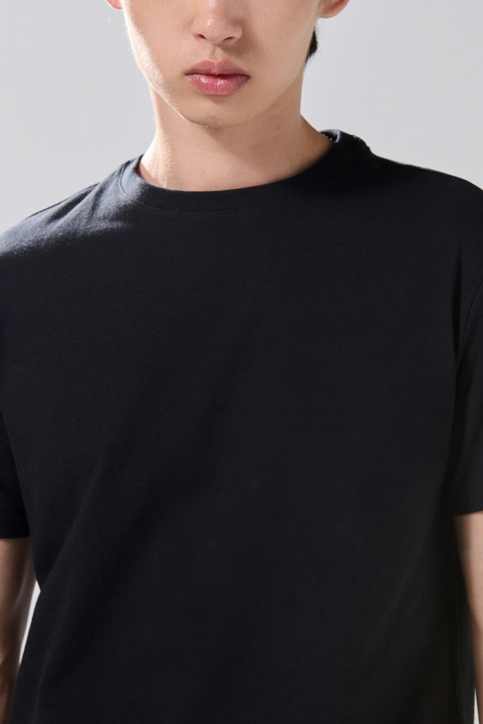 Camiseta infaltables en algodón manga corta unicolor
