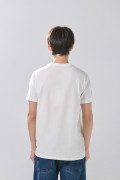 Camiseta crema clara college deportiva con manga corta
