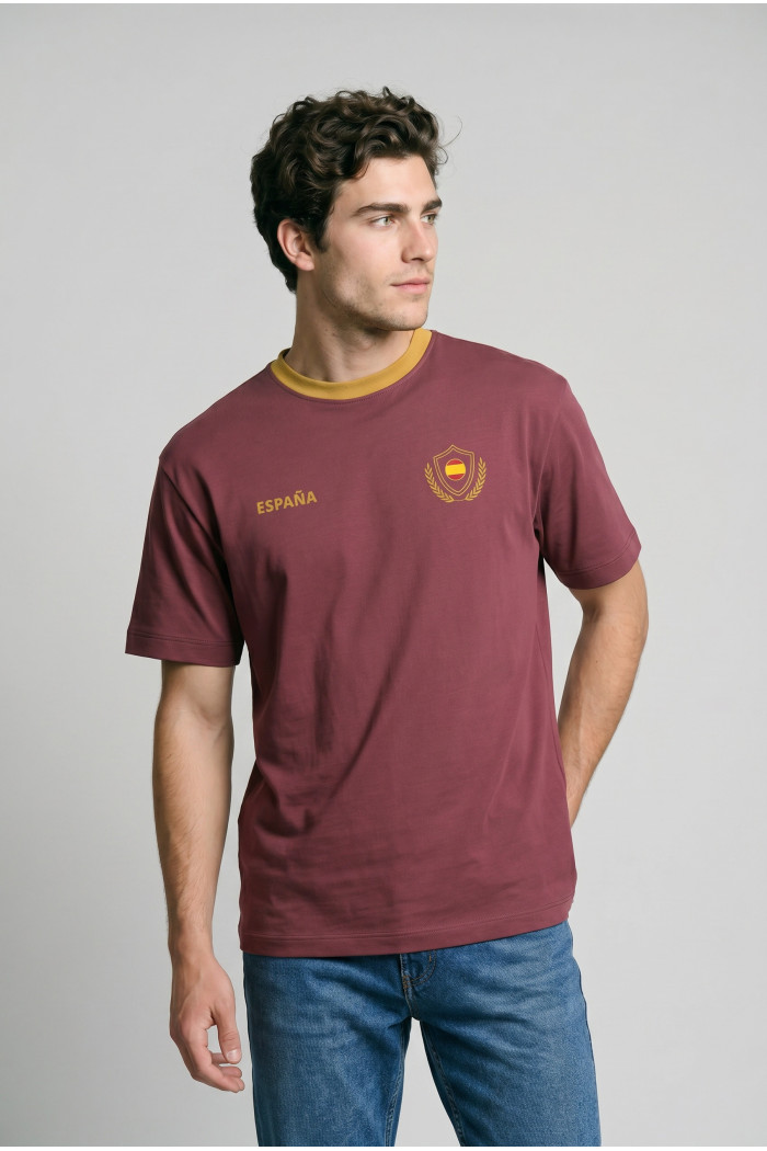 Camiseta rosada college de Fan Edition con cuello redondo