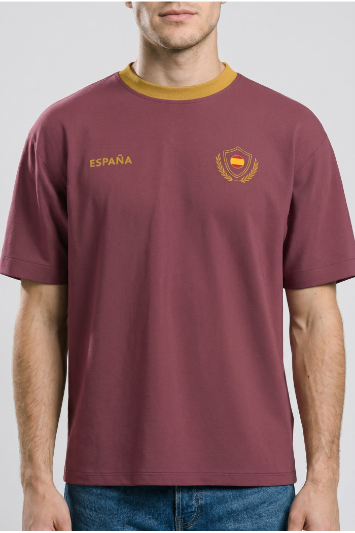Camiseta rosada college de Fan Edition con cuello redondo