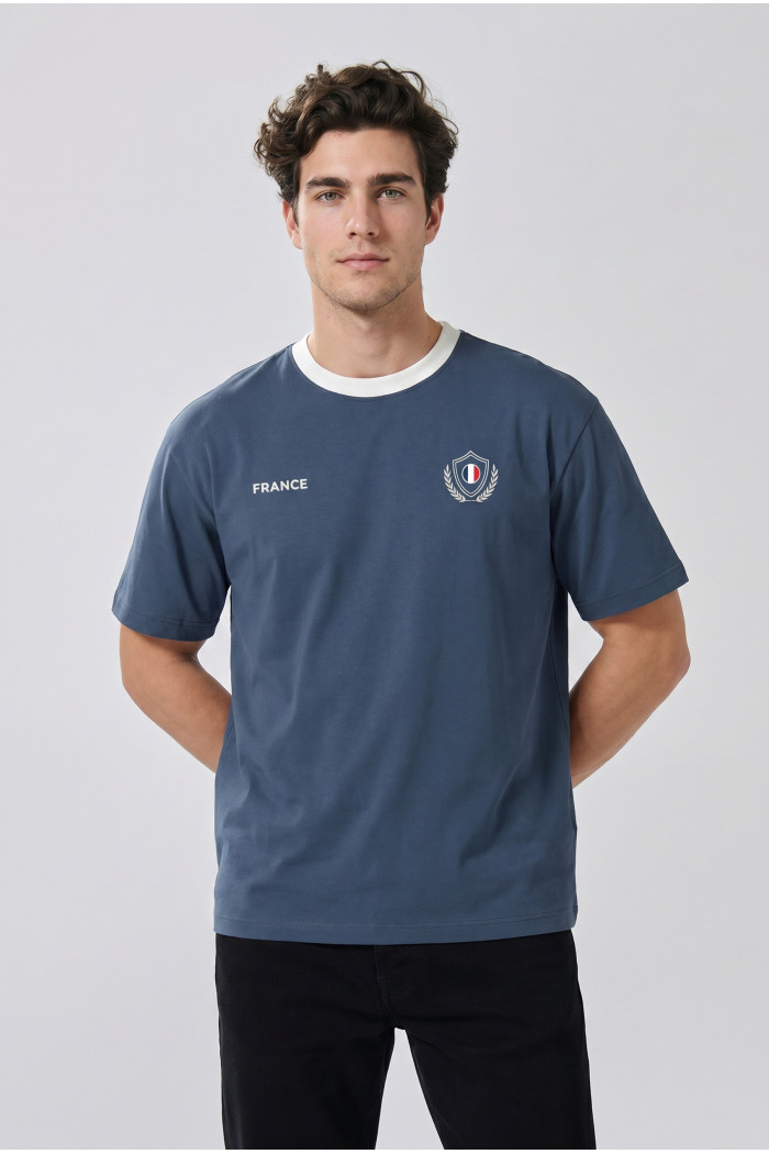 Camiseta azul college de Fan Edition con cuello redondo