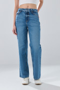 Jean 90´S infaltables azul medio con tiro alto
