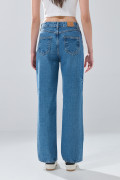 Jean 90´S infaltables azul medio con tiro alto

