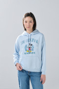 Buzo con capota azul claro oversize y diseño de Mickey
