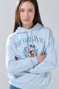 Buzo con capota azul claro oversize y diseño de Mickey
